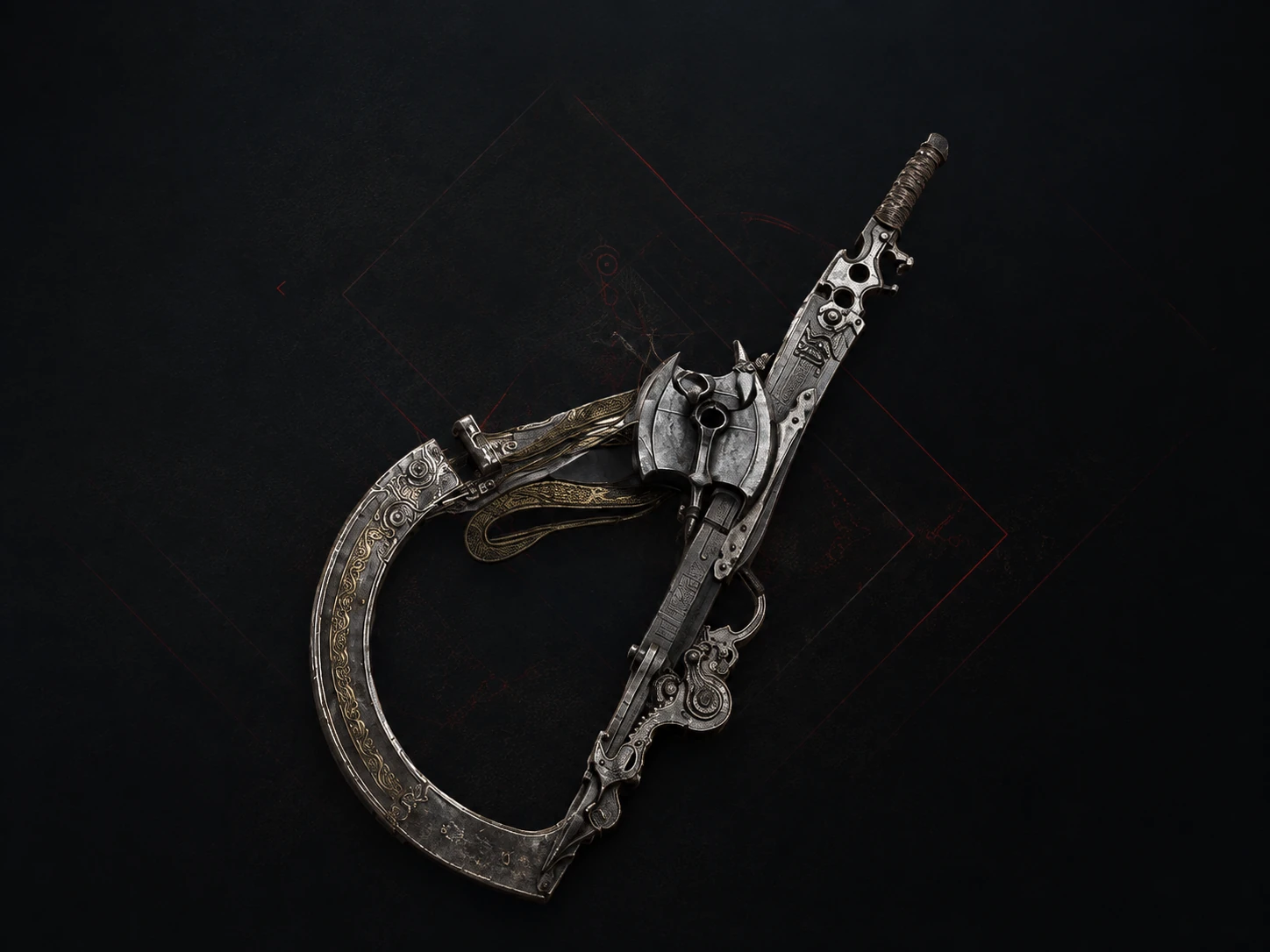 Salvaged Trebuchaxe sidearm in Mortal Shell II